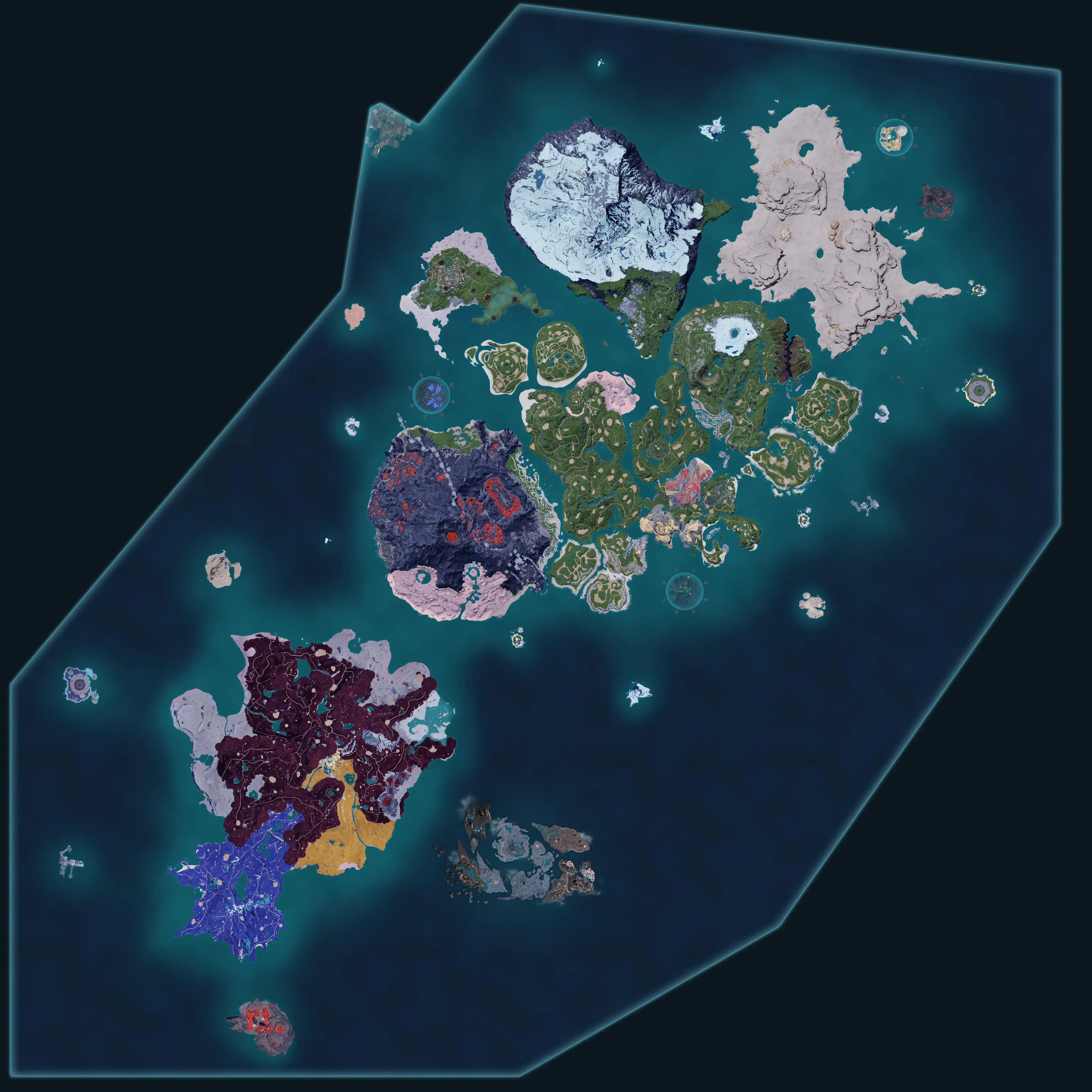Illustrated map of the Palpagos Islands